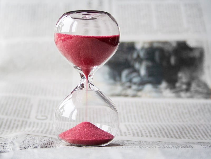Hourglass symbolizing time travel